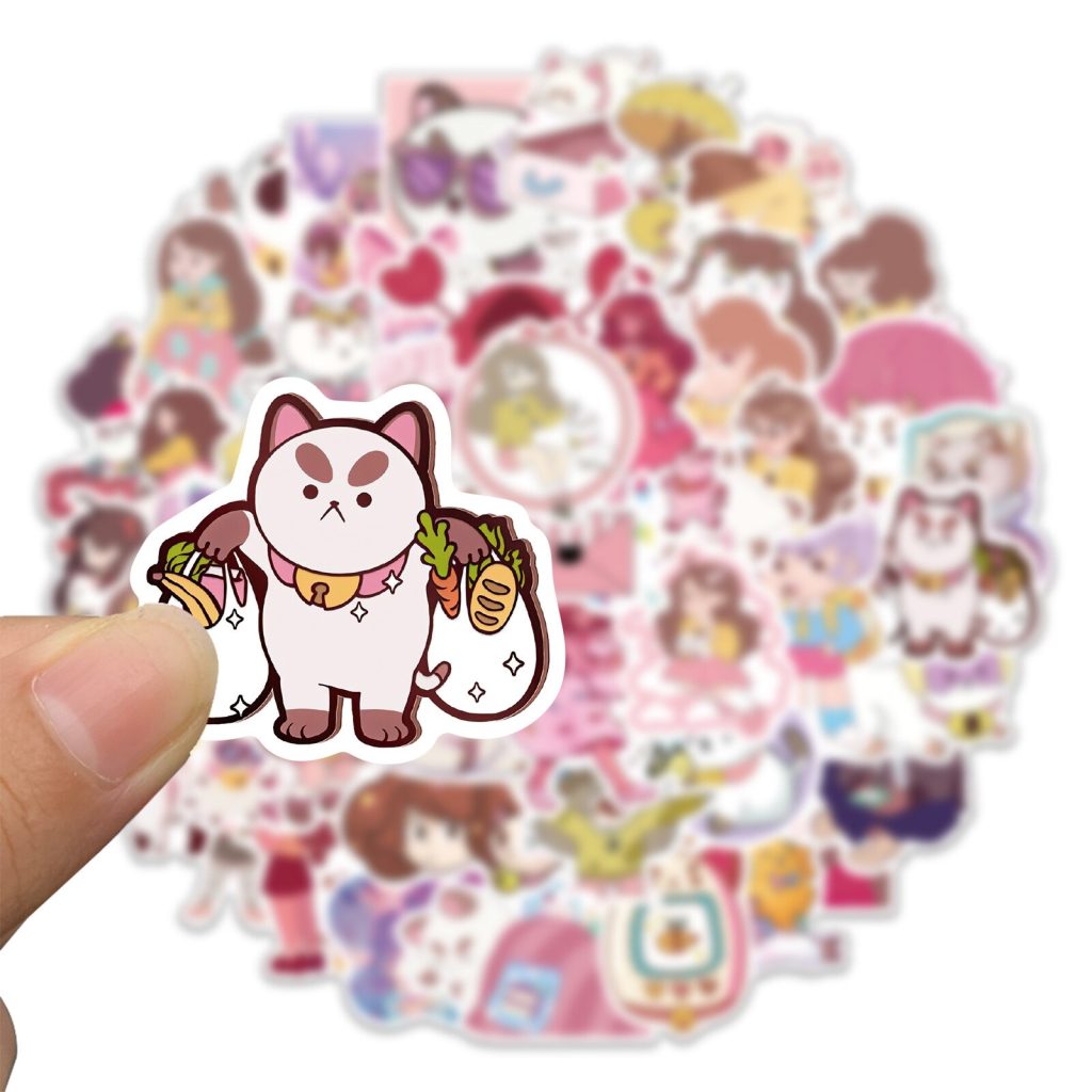 50pcs Bee and PuppyCat Sticker Cute Cartoon Decals DIY Phone Laptop Luggage Skateboard Guitar Car Waterproof 2 - Bee and PuppyCat Merch