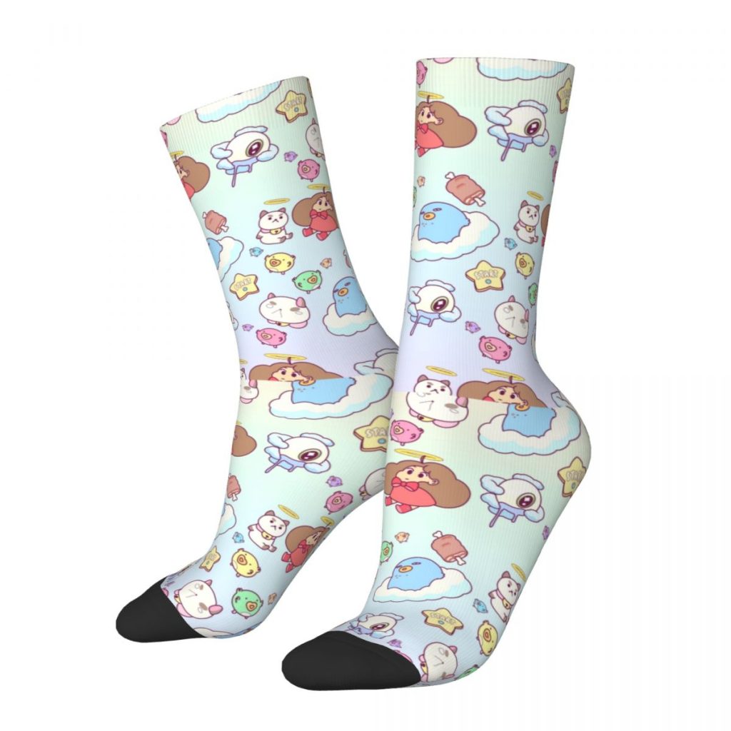 Autumn Winter Casual Men s Women s Cloud World Bee And Puppycat Socks Sweat Absorbing Basketball - Bee and PuppyCat Merch