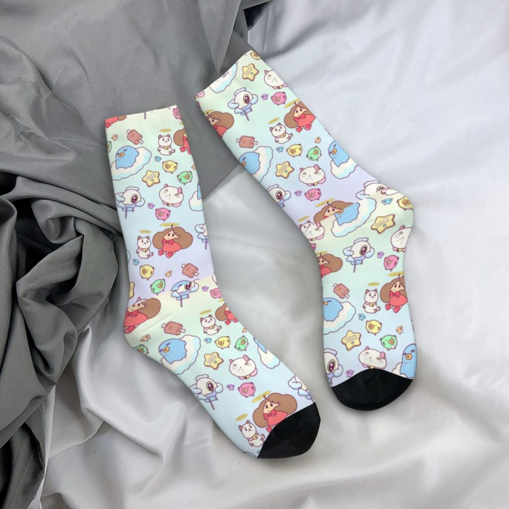 Autumn Winter Casual Men s Women s Cloud World Bee And Puppycat Socks Sweat Absorbing Basketball 2 - Bee and PuppyCat Merch