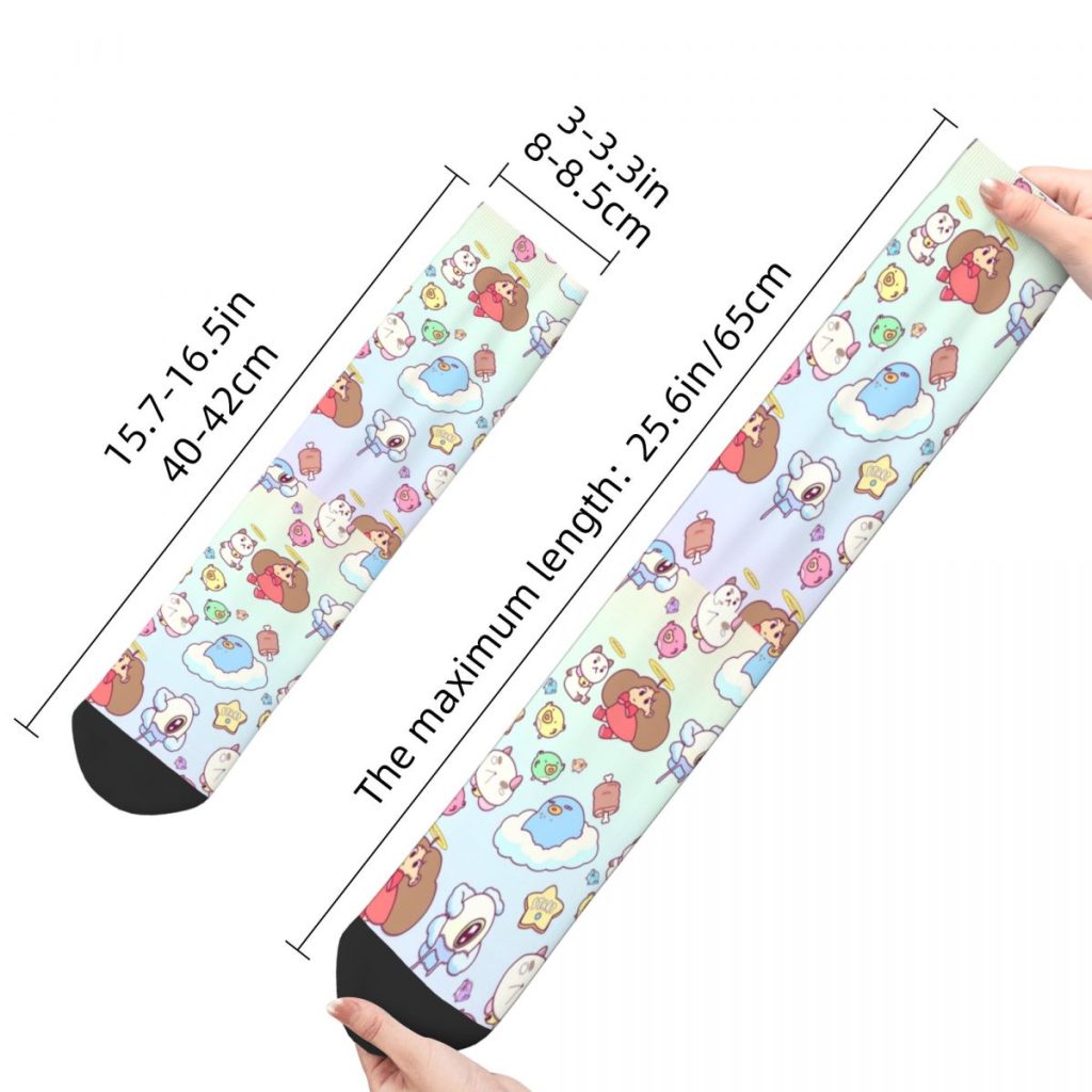 Autumn Winter Casual Men s Women s Cloud World Bee And Puppycat Socks Sweat Absorbing Basketball 5 - Bee and PuppyCat Merch