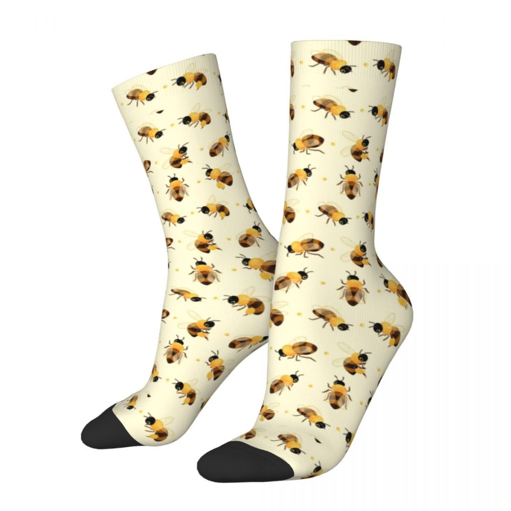 Autumn Winter Crazy Design Men s Women s Honey Bees Socks Breathable Football Socks - Bee and PuppyCat Merch