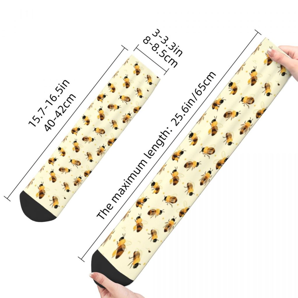 Autumn Winter Crazy Design Men s Women s Honey Bees Socks Breathable Football Socks 5 - Bee and PuppyCat Merch