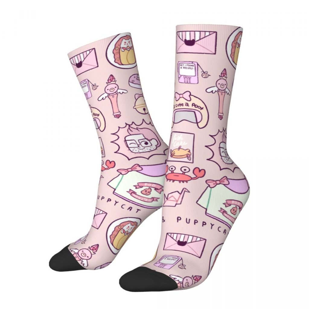 Autumn Winter Harajuku Men s Women s Bee And Puppycat Items Socks Breathable Crew Socks - Bee and PuppyCat Merch