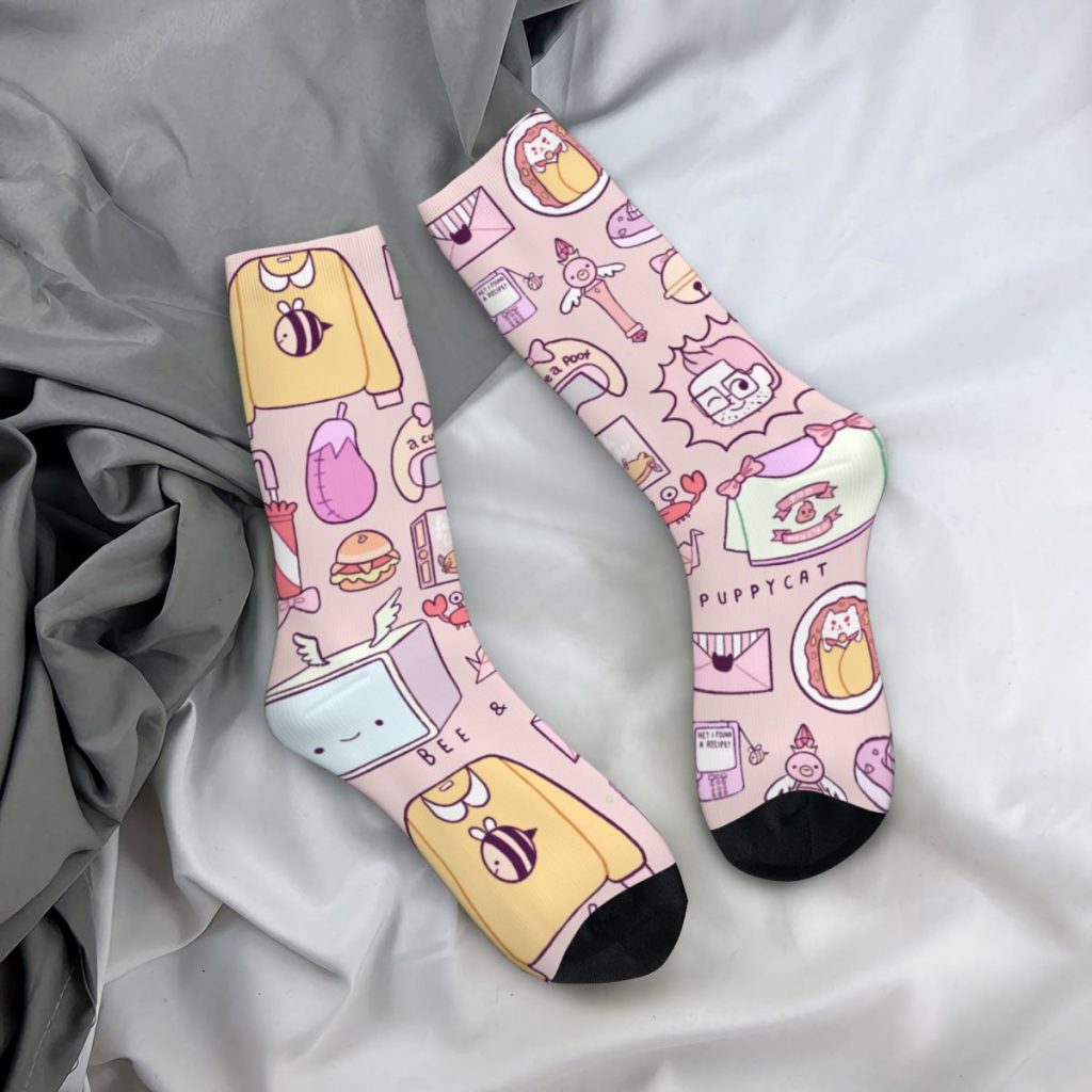 Autumn Winter Harajuku Men s Women s Bee And Puppycat Items Socks Breathable Crew Socks 2 - Bee and PuppyCat Merch