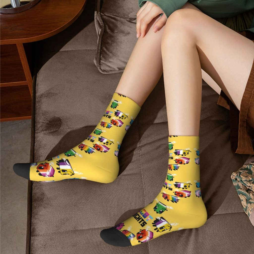 Autumn Winter Men s Women s LGBT Bees Socks Gay Pride Bisexual Lesbian Queer Asexual Sweat 4 - Bee and PuppyCat Merch