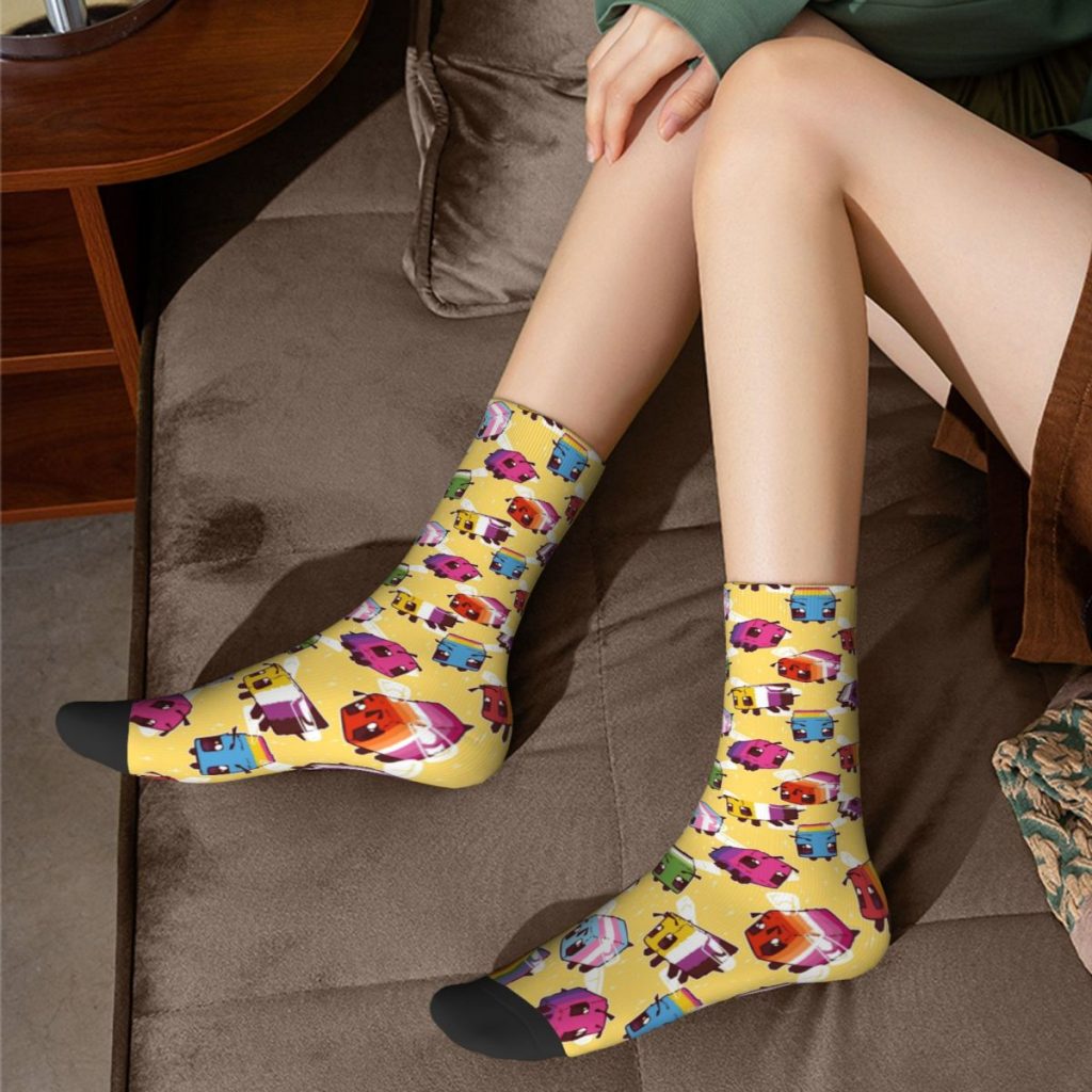 Cool LGBT Bees Basketball Socks Gay Pride Bisexual Lesbian Queer Asexual Polyester Middle Tube Socks for 4 - Bee and PuppyCat Merch