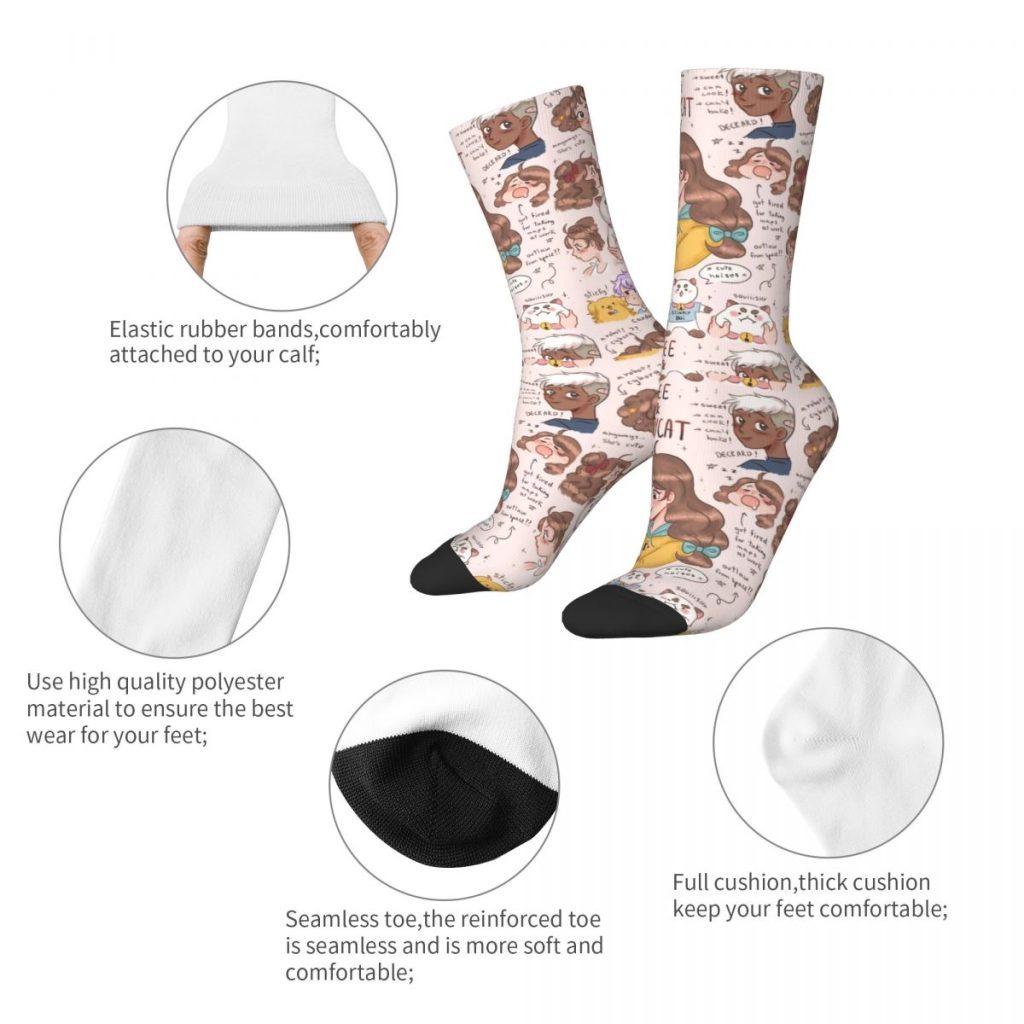Copy Of Cute Bee And Puppycat Socks Men Women Funny Happy Socks Crazy Spring Summer Autumn 1 - Bee and PuppyCat Merch