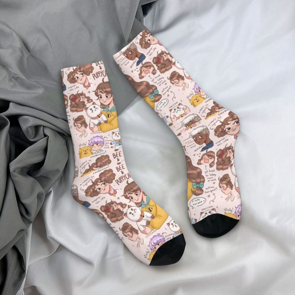 Copy Of Cute Bee And Puppycat Socks Men Women Funny Happy Socks Crazy Spring Summer Autumn 2 - Bee and PuppyCat Merch