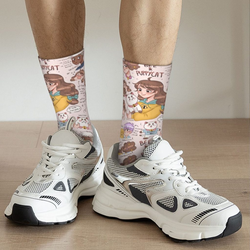 Copy Of Cute Bee And Puppycat Socks Men Women Funny Happy Socks Crazy Spring Summer Autumn 3 - Bee and PuppyCat Merch