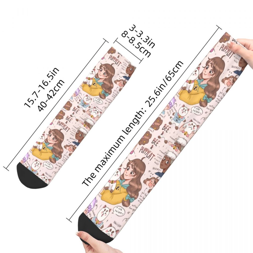Copy Of Cute Bee And Puppycat Socks Men Women Funny Happy Socks Crazy Spring Summer Autumn 5 - Bee and PuppyCat Merch