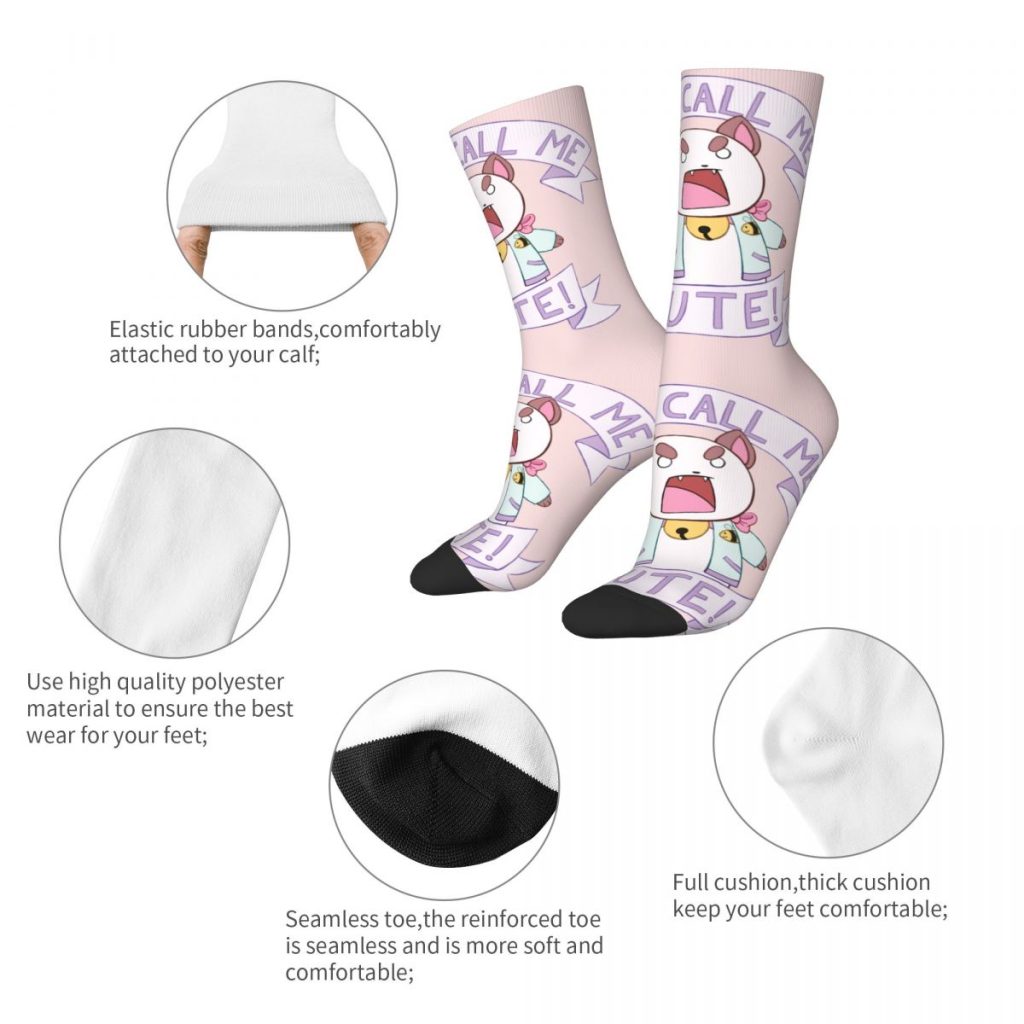 Fashion Male Men Socks Harajuku Bee And Puppycat Don t Call Me Cute Sock Skateboard Women 1 - Bee and PuppyCat Merch