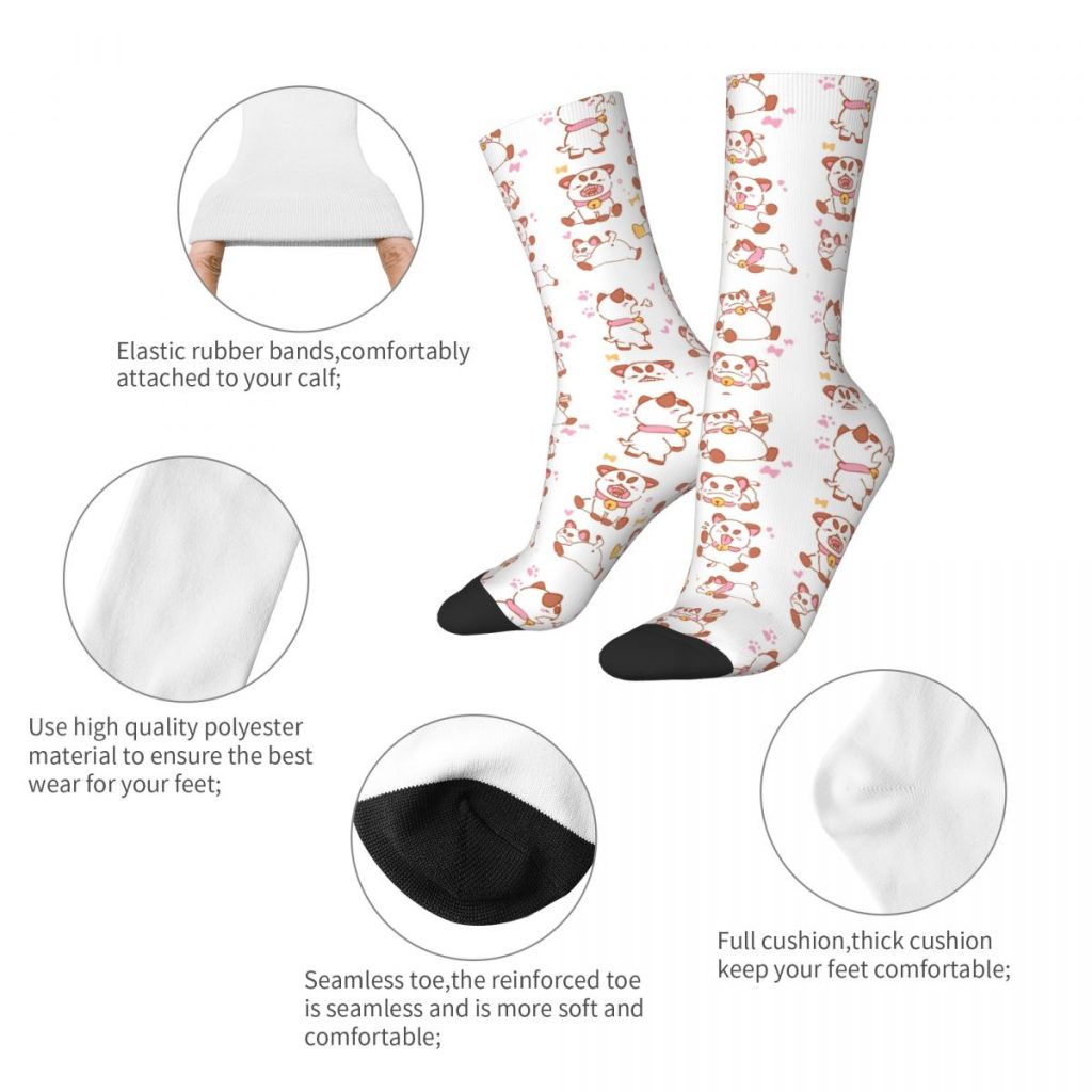 Funny Bee And Puppycat Poses Soccer Socks Polyester Middle Tube Socks for Women Men Sweat Absorbing 1 - Bee and PuppyCat Merch