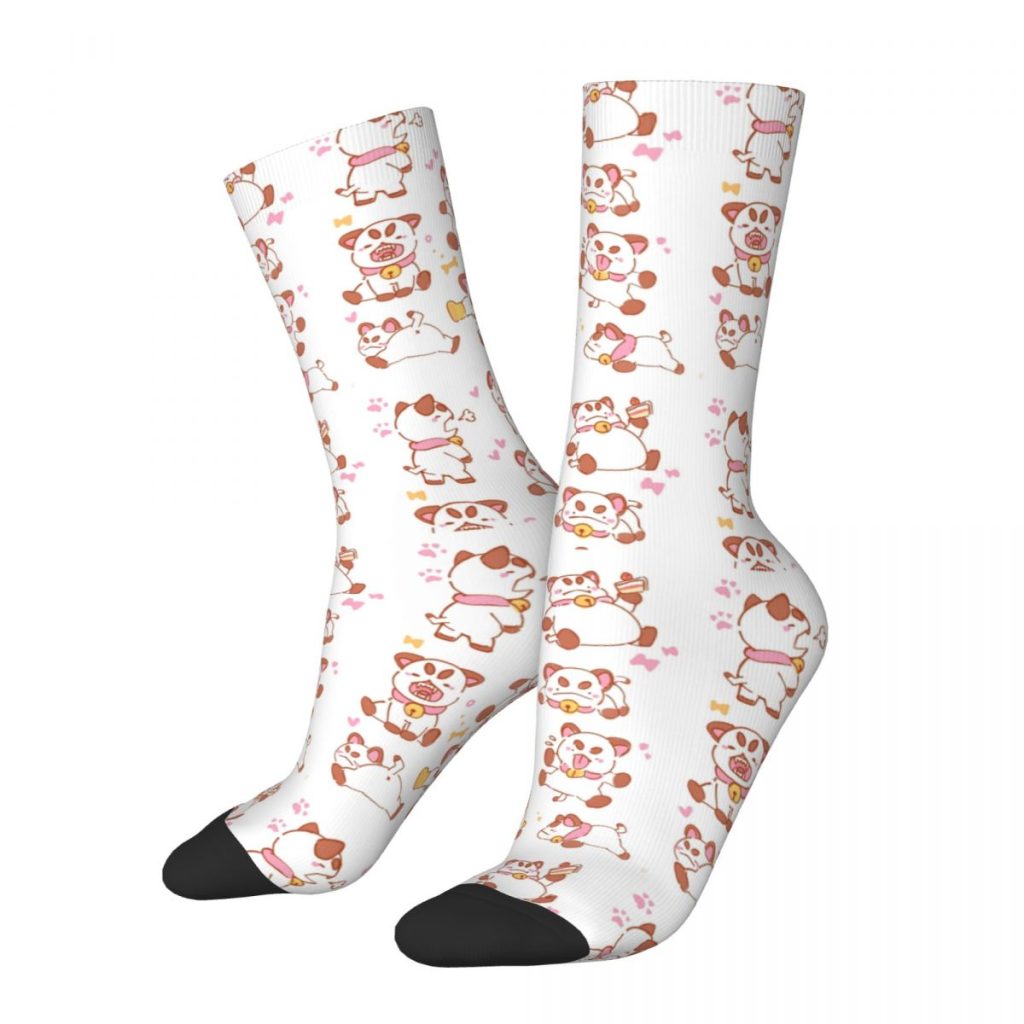 Funny Bee And Puppycat Poses Soccer Socks Polyester Middle Tube Socks for Women Men Sweat Absorbing - Bee and PuppyCat Merch