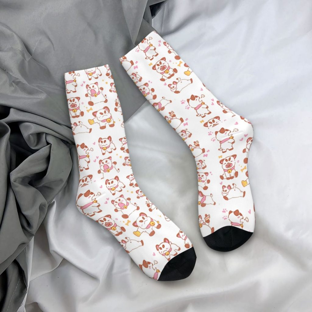 Funny Bee And Puppycat Poses Soccer Socks Polyester Middle Tube Socks for Women Men Sweat Absorbing 2 - Bee and PuppyCat Merch