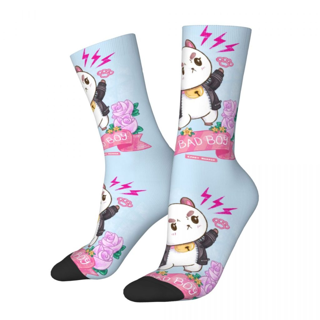 Hip hop Cool Bad Boy Bee And Puppycat Basketball Socks Polyester Long Socks for Unisex Sweat - Bee and PuppyCat Merch