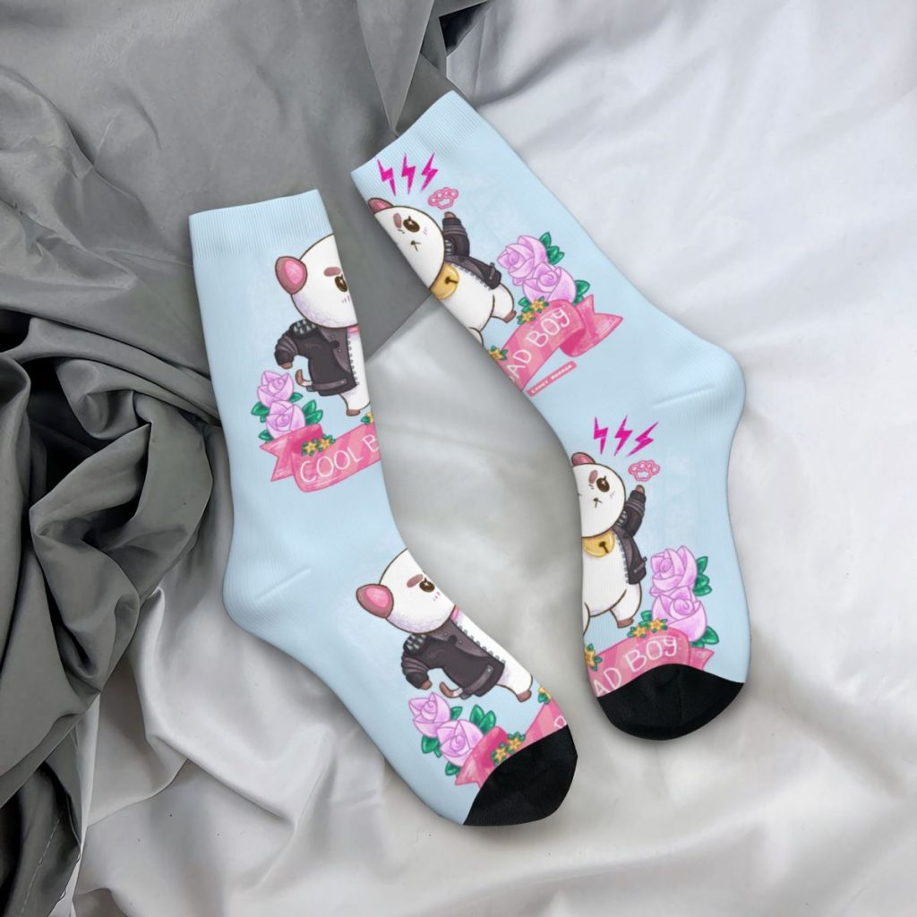 Hip hop Cool Bad Boy Bee And Puppycat Basketball Socks Polyester Long Socks for Unisex Sweat 2 - Bee and PuppyCat Merch