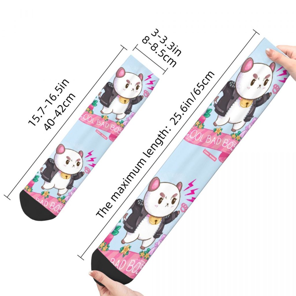 Hip hop Cool Bad Boy Bee And Puppycat Basketball Socks Polyester Long Socks for Unisex Sweat 5 - Bee and PuppyCat Merch