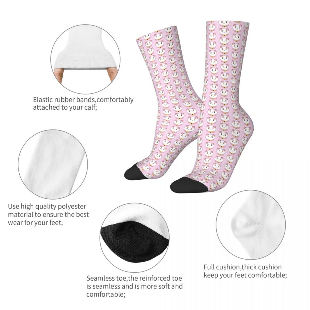 Mini Bee And Puppycat Pattern Socks Men Women Polyester Casual Socks Novelty Spring Summer Autumn Winter 1 - Bee and PuppyCat Merch