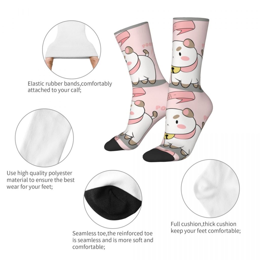 Too Cute To Poot Bee And Puppycat Socks Men s Women s Polyester Fashion Socks Harajuku 1 - Bee and PuppyCat Merch