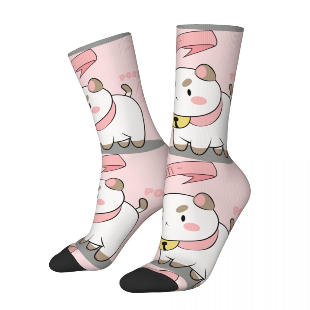 Too Cute To Poot Bee And Puppycat Socks Men s Women s Polyester Fashion Socks Harajuku - Bee and PuppyCat Merch