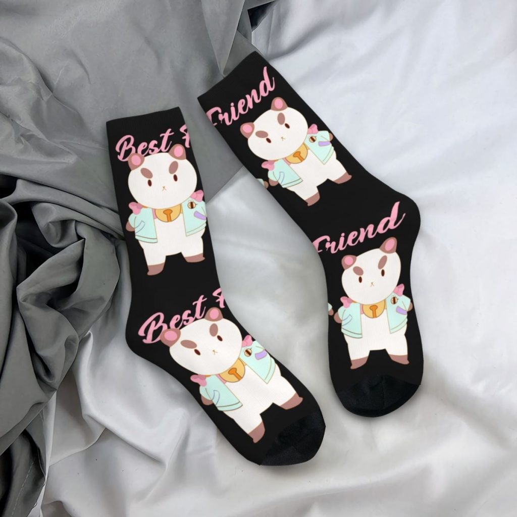 Winter Warm Casual Women Men Bee And Puppycat Best Friend Socks Breathable Middle Tube Socks 2 - Bee and PuppyCat Merch