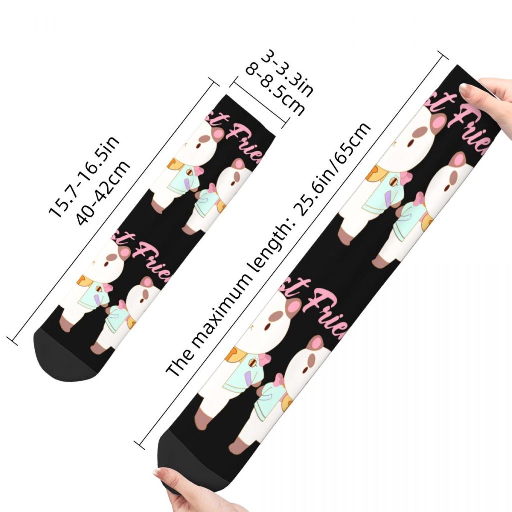 Winter Warm Casual Women Men Bee And Puppycat Best Friend Socks Breathable Middle Tube Socks 5 - Bee and PuppyCat Merch