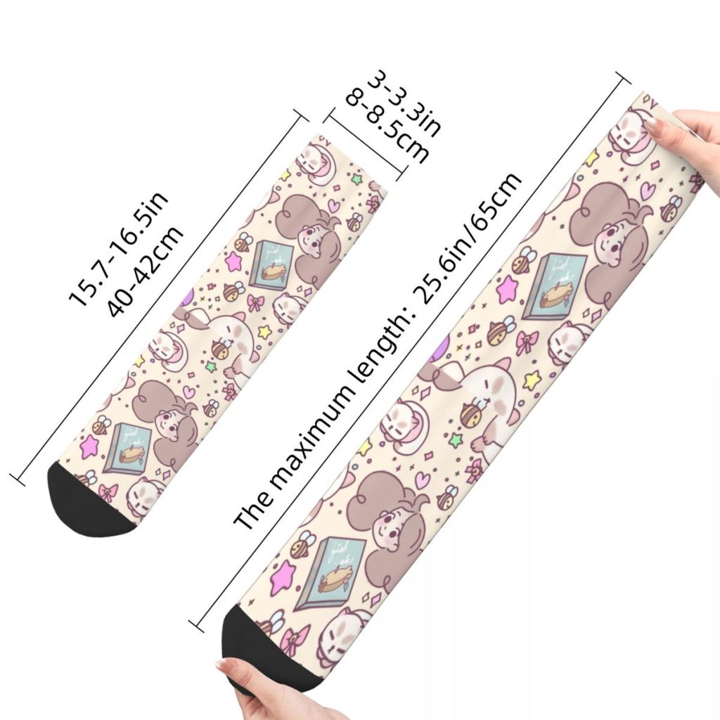 Winter Warm Cool Women Men Bee And Puppycat Doodles Socks Non slip Middle Tube Socks 5 - Bee and PuppyCat Merch