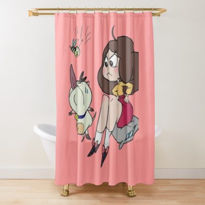 Bee And Puppycat Shower Curtain Official Cow Anime Merch